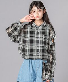 ZIDDY / ジディー その他トップス | シアー短丈チェックシャツ＆タンクトップスセット(130~160cm)