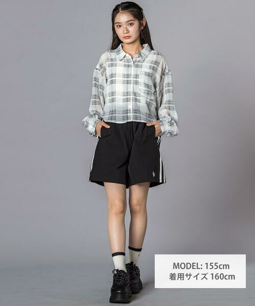 ZIDDY / ジディー その他トップス | シアー短丈チェックシャツ＆タンクトップスセット(130~160cm) | 詳細1