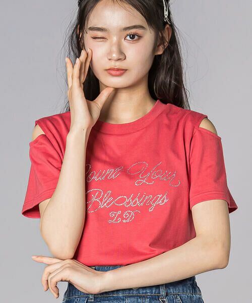 ZIDDY / ジディー Tシャツ | 【接触冷感】ラインストーン肩あきTシャツ(130~160cm) | 詳細3