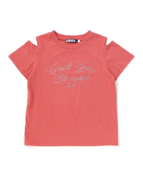 ZIDDY / ジディー Tシャツ | 【接触冷感】ラインストーン肩あきTシャツ(130~160cm) | 詳細4