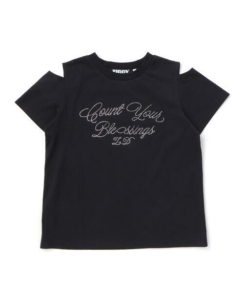 ZIDDY / ジディー Tシャツ | 【接触冷感】ラインストーン肩あきTシャツ(130~160cm) | 詳細16