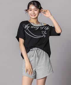 ZIDDY / ジディー その他トップス | オフショルダー半袖Tシャツ＆パンツセット(130~160cm)
