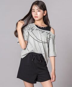 ZIDDY / ジディー その他トップス | オフショルダー半袖Tシャツ＆パンツセット(130~160cm)