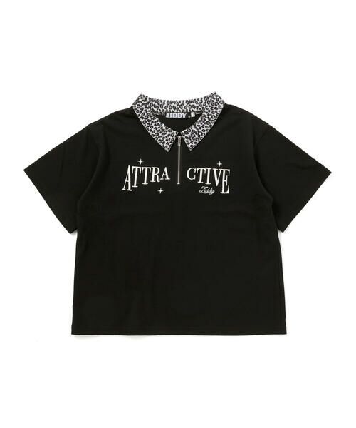 ZIDDY / ジディー Tシャツ | ヒョウ柄ハーフジップTシャツ(130~160cm) | 詳細6