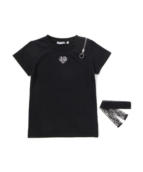 ZIDDY / ジディー Tシャツ | レースストール ファスナー Tシャツ(130~160cm) | 詳細2