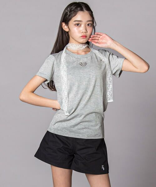 ZIDDY / ジディー Tシャツ | レースストール ファスナー Tシャツ(130~160cm) | 詳細7