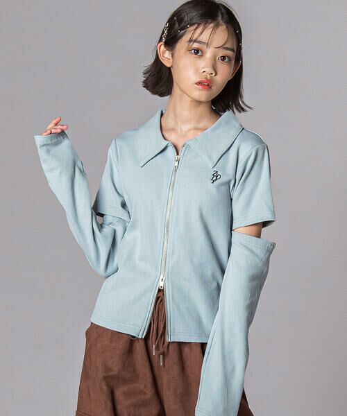 ZIDDY / ジディー Tシャツ | 3WAYダブルジップ袖取り外しトップス(130~160cm)(ブルー)