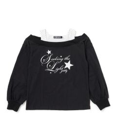ZIDDY / ジディー Tシャツ | スターモチーフオフショル風レイヤードＴシャツ(130~160cm)