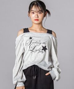 ZIDDY / ジディー Tシャツ | スターモチーフオフショル風レイヤードＴシャツ(130~160cm)