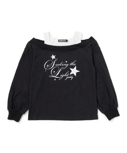 ZIDDY / ジディー Tシャツ | スターモチーフオフショル風レイヤードTシャツ(130~160cm) | 詳細1