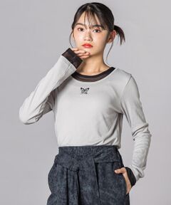 ZIDDY / ジディー Tシャツ | バタフライ刺しゅうシアーレイヤード風長袖トップス(130~160cm)